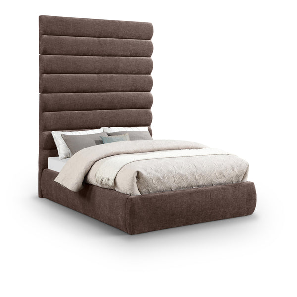 Meridian Adam Brown Chenille Fabric Full Bed IMAGE 1