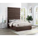 Meridian Adam Brown Chenille Fabric Full Bed IMAGE 2