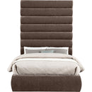 Meridian Adam Brown Chenille Fabric Full Bed IMAGE 3