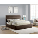 Meridian Adam Brown Chenille Fabric King Bed IMAGE 2