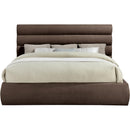 Meridian Adam Brown Chenille Fabric King Bed IMAGE 3