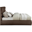 Meridian Adam Brown Chenille Fabric King Bed IMAGE 4