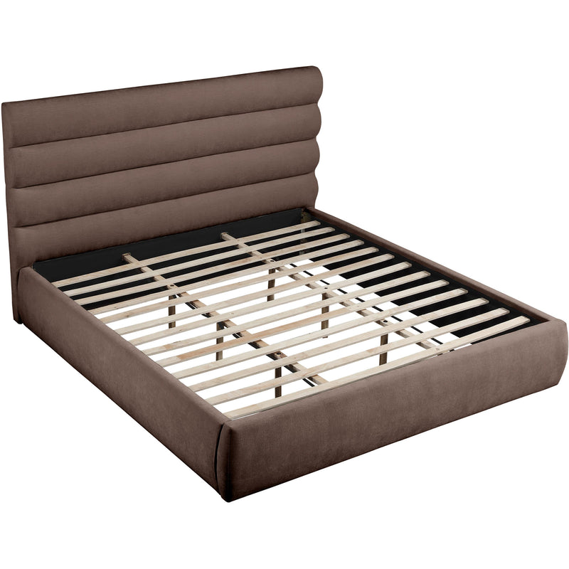 Meridian Adam Brown Chenille Fabric King Bed IMAGE 7