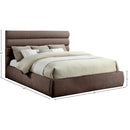 Meridian Adam Brown Chenille Fabric King Bed IMAGE 9