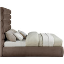 Meridian Adam Brown Chenille Fabric King Bed IMAGE 4