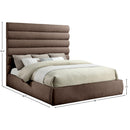 Meridian Adam Brown Chenille Fabric King Bed IMAGE 9