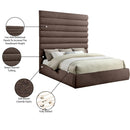 Meridian Adam Brown Chenille Fabric King Bed IMAGE 10