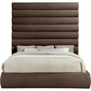 Meridian Adam Brown Chenille Fabric King Bed IMAGE 3