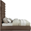 Meridian Adam Brown Chenille Fabric King Bed IMAGE 4
