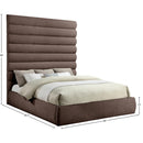 Meridian Adam Brown Chenille Fabric King Bed IMAGE 9