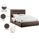 Meridian Adam Brown Chenille Fabric Queen Bed IMAGE 10