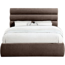 Meridian Adam Brown Chenille Fabric Queen Bed IMAGE 3