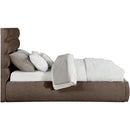 Meridian Adam Brown Chenille Fabric Queen Bed IMAGE 4
