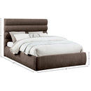 Meridian Adam Brown Chenille Fabric Queen Bed IMAGE 9