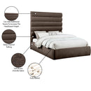 Meridian Adam Brown Chenille Fabric Queen Bed IMAGE 10