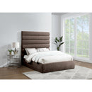 Meridian Adam Brown Chenille Fabric Queen Bed IMAGE 2