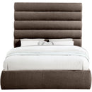 Meridian Adam Brown Chenille Fabric Queen Bed IMAGE 3
