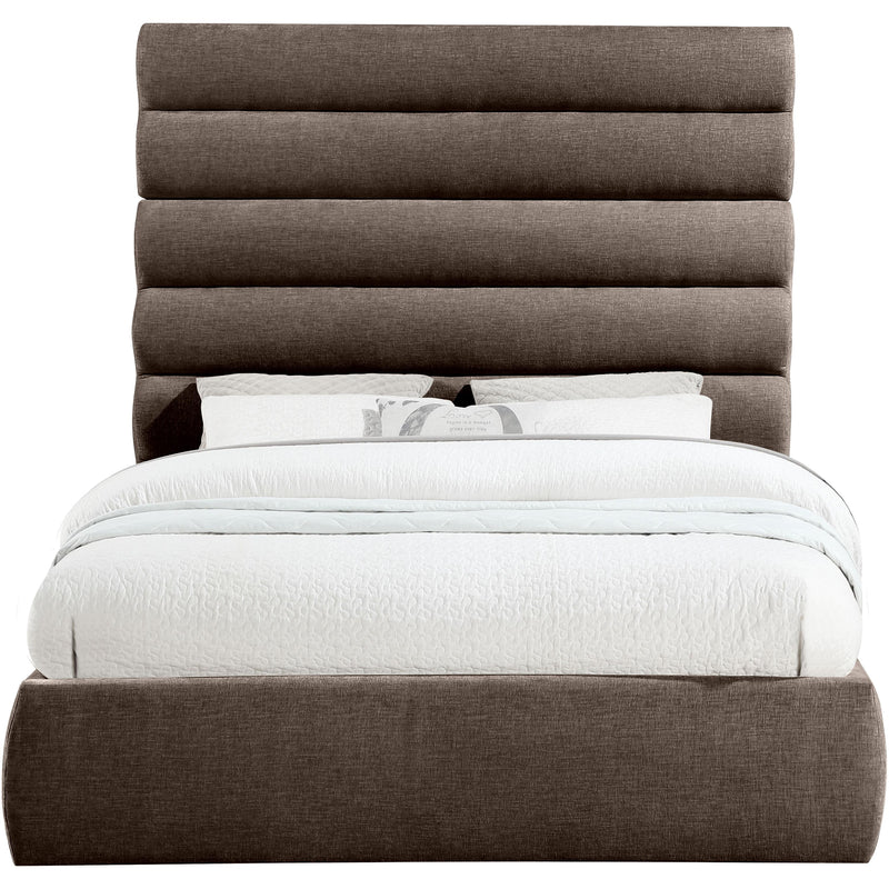 Meridian Adam Brown Chenille Fabric Queen Bed IMAGE 3