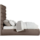 Meridian Adam Brown Chenille Fabric Queen Bed IMAGE 4