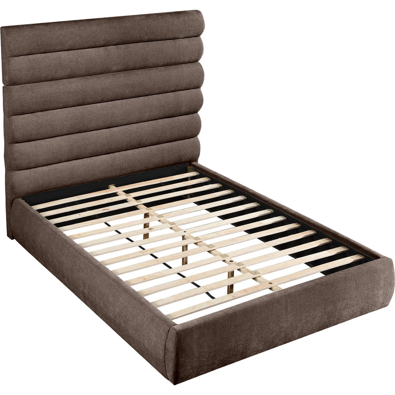 Meridian Adam Brown Chenille Fabric Queen Bed IMAGE 7