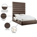 Meridian Adam Brown Chenille Fabric Queen Bed IMAGE 10
