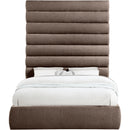 Meridian Adam Brown Chenille Fabric Queen Bed IMAGE 3