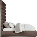 Meridian Adam Brown Chenille Fabric Queen Bed IMAGE 4