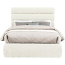 Meridian Adam Cream Chenille Fabric Full Bed IMAGE 3