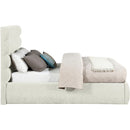 Meridian Adam Cream Chenille Fabric Full Bed IMAGE 4