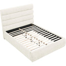 Meridian Adam Cream Chenille Fabric Full Bed IMAGE 7