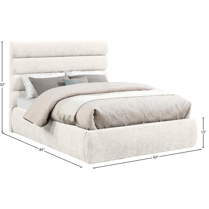 Meridian Adam Cream Chenille Fabric Full Bed IMAGE 9