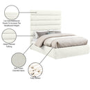 Meridian Adam Cream Chenille Fabric Full Bed IMAGE 10