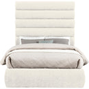Meridian Adam Cream Chenille Fabric Full Bed IMAGE 3
