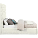 Meridian Adam Cream Chenille Fabric Full Bed IMAGE 4