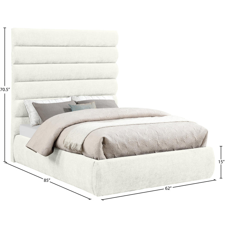Meridian Adam Cream Chenille Fabric Full Bed IMAGE 9