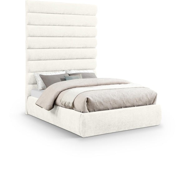 Meridian Adam Cream Chenille Fabric Full Bed IMAGE 1