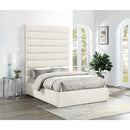 Meridian Adam Cream Chenille Fabric Full Bed IMAGE 2