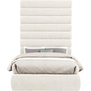 Meridian Adam Cream Chenille Fabric Full Bed IMAGE 3