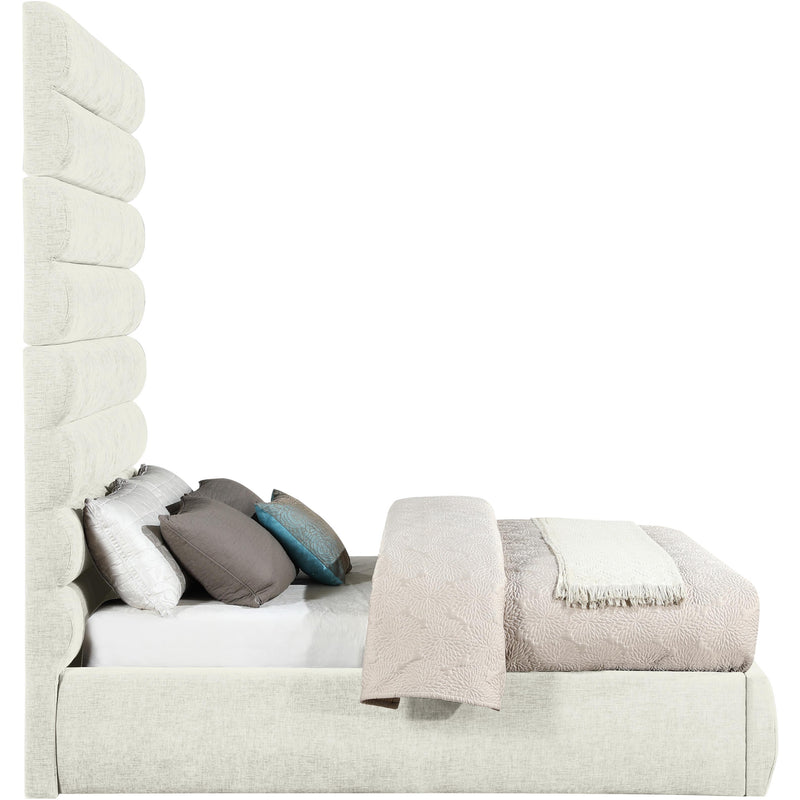 Meridian Adam Cream Chenille Fabric Full Bed IMAGE 4