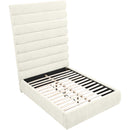 Meridian Adam Cream Chenille Fabric Full Bed IMAGE 7