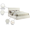 Meridian Adam Cream Chenille Fabric King Bed IMAGE 10