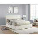 Meridian Adam Cream Chenille Fabric King Bed IMAGE 2