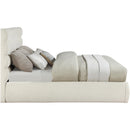 Meridian Adam Cream Chenille Fabric King Bed IMAGE 4