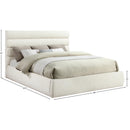 Meridian Adam Cream Chenille Fabric King Bed IMAGE 9