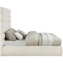 Meridian Adam Cream Chenille Fabric King Bed IMAGE 4