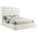 Meridian Adam Cream Chenille Fabric King Bed IMAGE 9