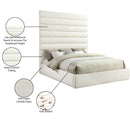 Meridian Adam Cream Chenille Fabric King Bed IMAGE 10