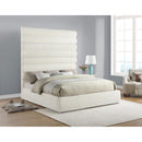 Meridian Adam Cream Chenille Fabric King Bed IMAGE 2