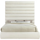 Meridian Adam Cream Chenille Fabric King Bed IMAGE 3