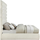 Meridian Adam Cream Chenille Fabric King Bed IMAGE 4
